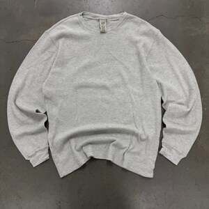 Vintage GAP Waffle Knit Thermal Long Sleeve Grey 100% Cotton
